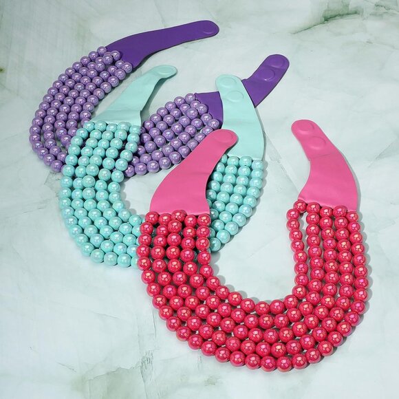 NEW For Fall - 5 Row SHIMMER Beaded Magentic Close Statement Beads Necklaces - Picture 8 of 8